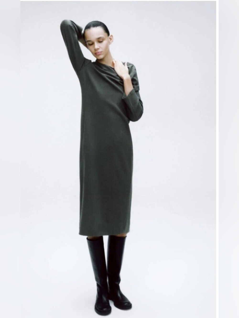 🔮 Zara Limited Edition Premium Wool Blend Minimalist Dress Size Large NWT